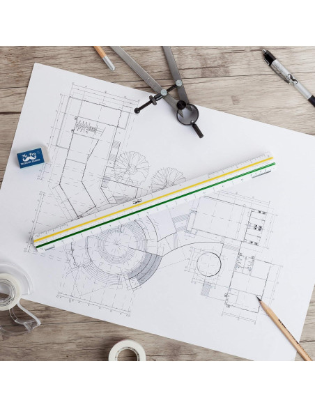 Regla Triangular Arquitectónica Mr. Pen 30.48 cm Plástico
