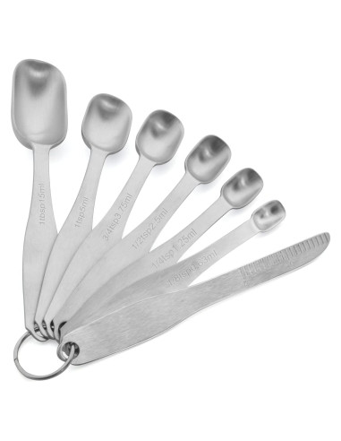 Set de Cucharas Medidoras EDELIN Acero Inoxidable 18/8 6 Piezas