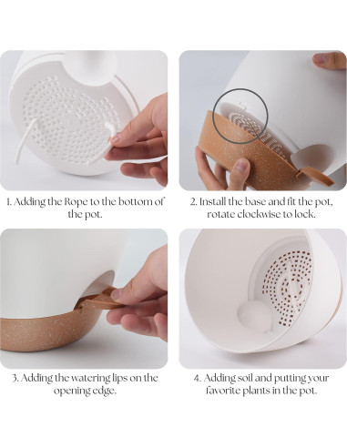 Juego de 3 Macetas Autorriego TYMENSH 30,48/25,4/22,86 cm