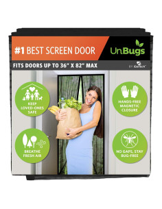 Puerta de Pantalla Magnética UnBugs - 91 x 208 cm - Cierre Automático