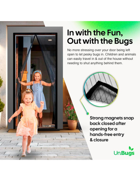 Puerta de Pantalla Magnética UnBugs - 91 x 208 cm - Cierre Automático
