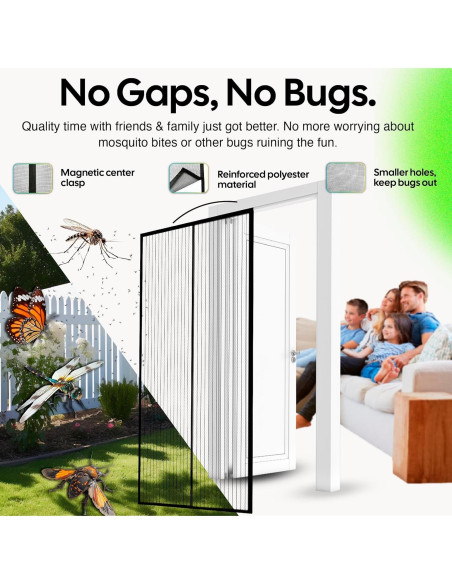 Puerta de Pantalla Magnética UnBugs - 91 x 208 cm - Cierre Automático