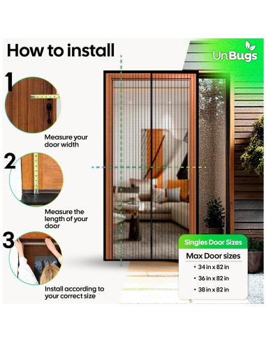 Puerta de Pantalla Magnética UnBugs - 91 x 208 cm - Cierre Automático