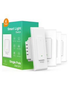 Interruptor Inteligente GHome SW5-4, Paquete de 4, Control Voz