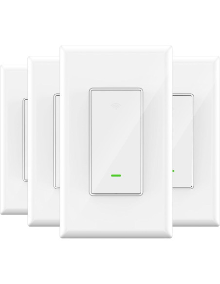 Interruptor Inteligente GHome SW5-4, Paquete de 4, Control Voz Interruptor Inteligente GHome SW5-4, Paquete de 4, Control Voz