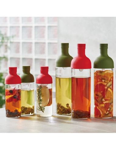 Botella de Té Frío Hario 750ml Verde Oliva - Infusor