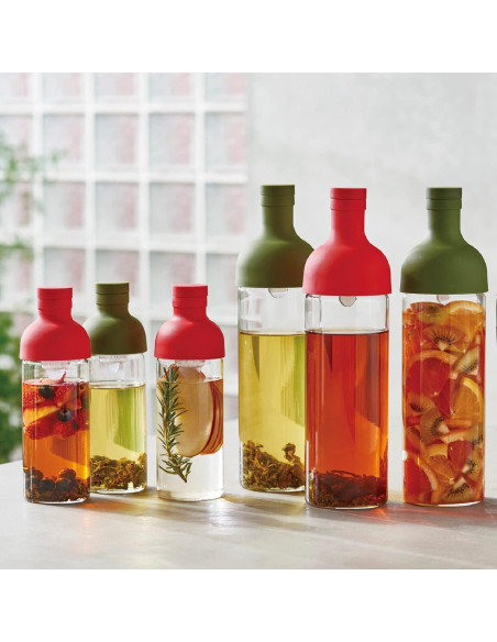 Botella de Té Frío Hario 750ml Verde Oliva - Infusor