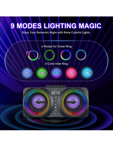 Karaoke Portátil MusyVocay NT001 con 2 Micrófonos y LED