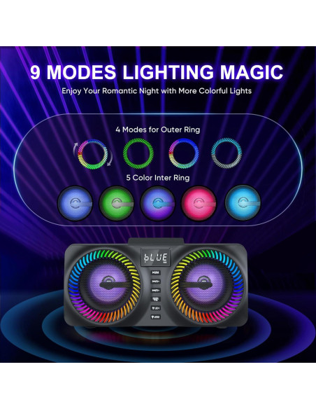 Karaoke Portátil MusyVocay NT001 con 2 Micrófonos y LED