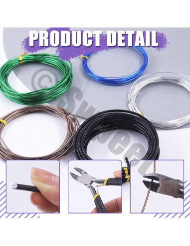Kit de Alambre para Bonsai Swpeet 6Pcs 5 Tamaños 82 Pies