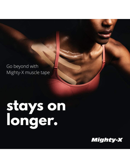 Cinta Kinesiológica Impermeable Mighty-X 5 m Soporte Rodilla