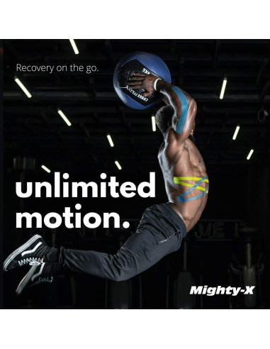 Cinta Kinesiológica Impermeable Mighty-X 5 m Soporte Rodilla