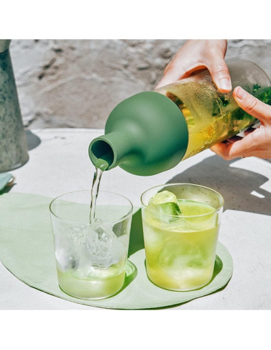 Botella de Té Frío Hario 750ml Verde Oliva - Infusor