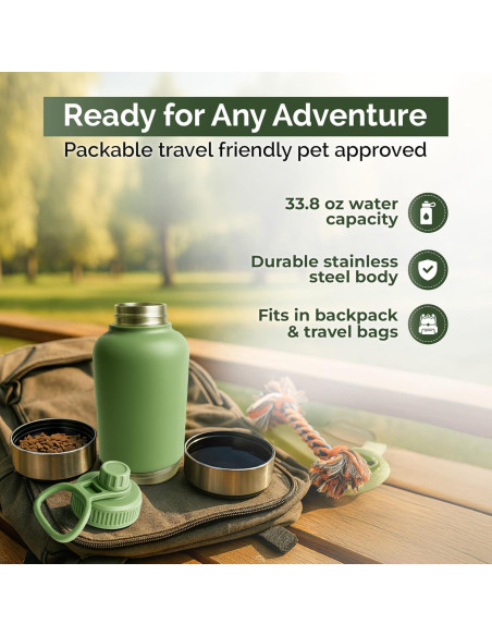 Botella de Agua y Cuenco 2-en-1 Bouwadvies Huys 27cm Acero Inoxidable