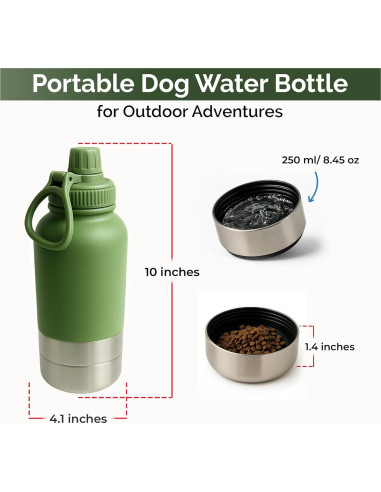 Botella de Agua y Cuenco 2-en-1 Bouwadvies Huys 27cm Acero Inoxidable