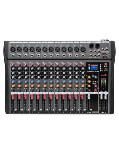 Consola de Mezcla Digital 12 Canales Bluetooth Profesional