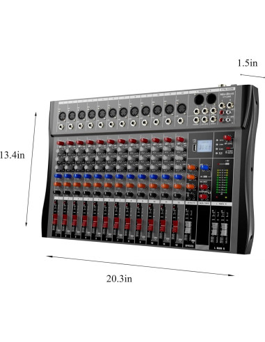 Consola de Mezcla Digital 12 Canales Bluetooth Profesional