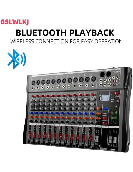 Consola de Mezcla Digital 12 Canales Bluetooth Profesional
