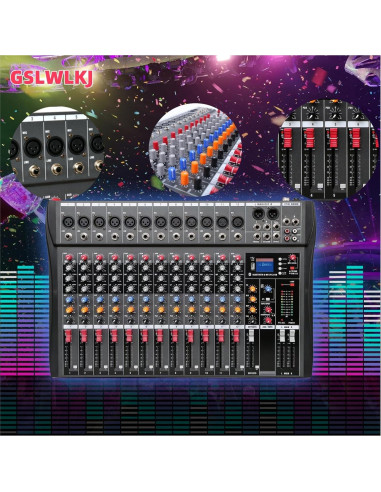 Consola de Mezcla Digital 12 Canales Bluetooth Profesional