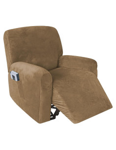 Funda de Sillón Reclinable NC HOME Terciopelo 4 Piezas Camel