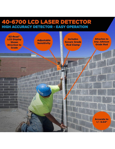 Detector Lásers Johnson 40-6700 con Abrazadera y LCD
