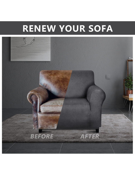 Funda de Silla Molasofa Gris Oscuro Antideslizante 1 Pieza