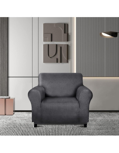 Funda de Silla Molasofa Gris Oscuro Antideslizante 1 Pieza