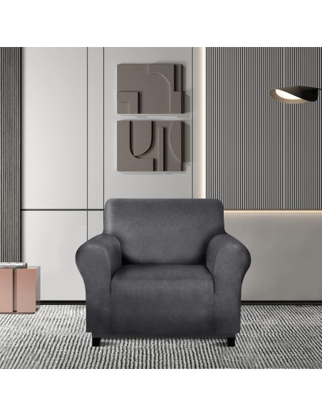 Funda de Silla Molasofa Gris Oscuro Antideslizante 1 Pieza