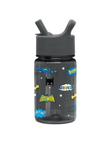 Botella de Agua Simple Modern Batman 12oz con Pajita