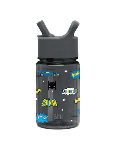 Botella de Agua Simple Modern Batman 12oz con Pajita