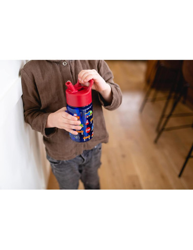 Botella de Agua Simple Modern Batman 12oz con Pajita