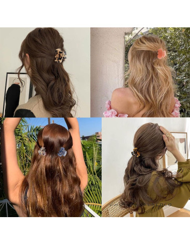 6 Clips de Garra para el Cabello Messen Mini Estampado Leopardo
