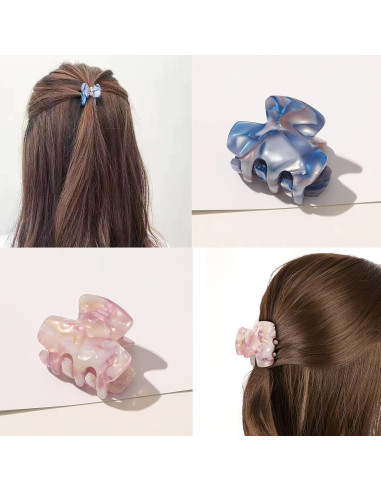 6 Clips de Garra para el Cabello Messen Mini Estampado Leopardo