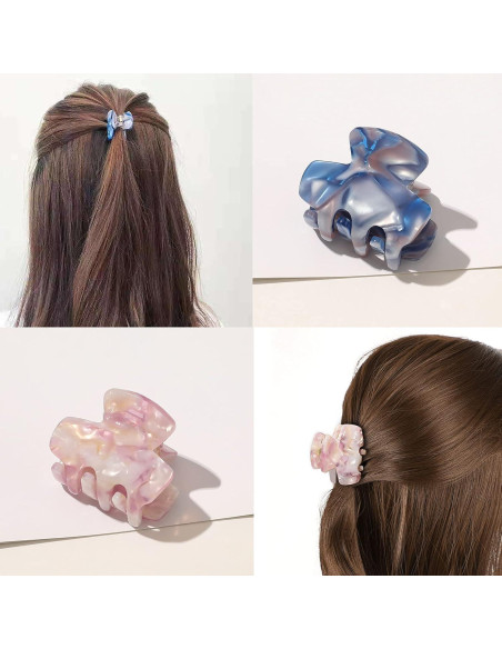 6 Clips de Garra para el Cabello Messen Mini Estampado Leopardo