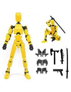 Figura de Acción Titan 13 Robot Amarillo 3D Juguete Móvil