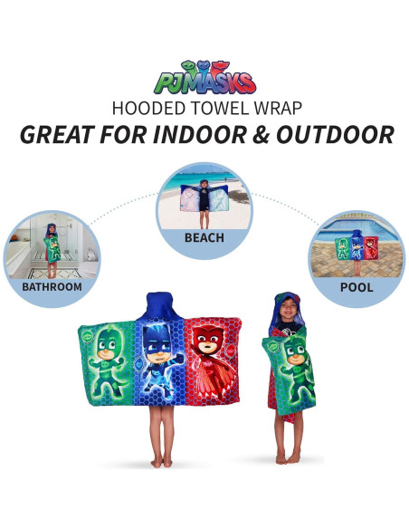 Toalla con capucha PJ Masks de algodón 61x127 cm Franco