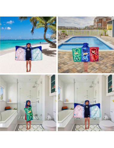 Toalla con capucha PJ Masks de algodón 61x127 cm Franco