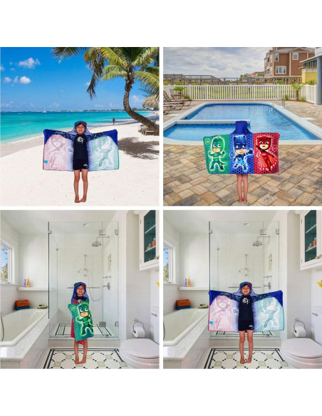 Toalla con capucha PJ Masks de algodón 61x127 cm Franco