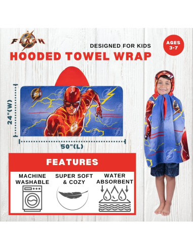 Toalla con Capucha Flash Franco 60x127 cm Algodón Suave