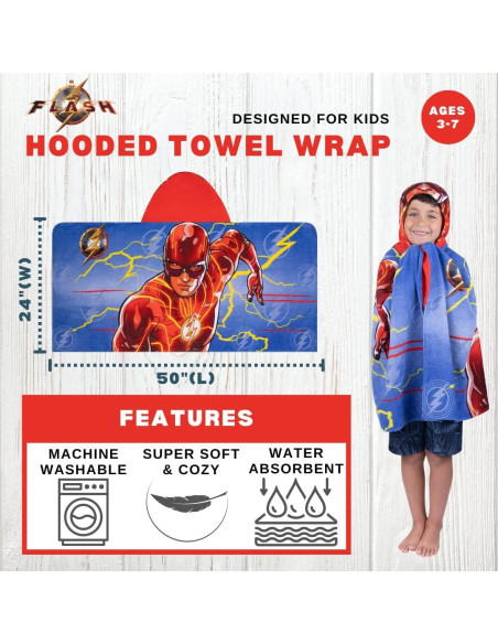 Toalla con Capucha Flash Franco 60x127 cm Algodón Suave