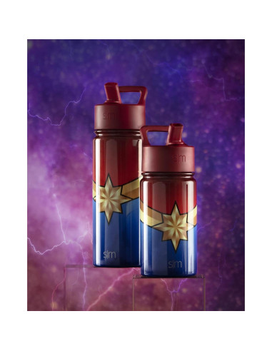 Botella de Agua Simple Modern 414ml Capitán Marvel Aislada