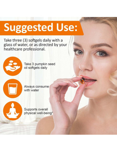 300 Cápsulas Aceite de Semilla de Calabaza 2 en 1 con Saw Palmetto