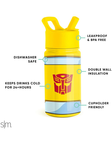 Botella de Agua Aislada Simple Modern 396 ml Bumble Bee