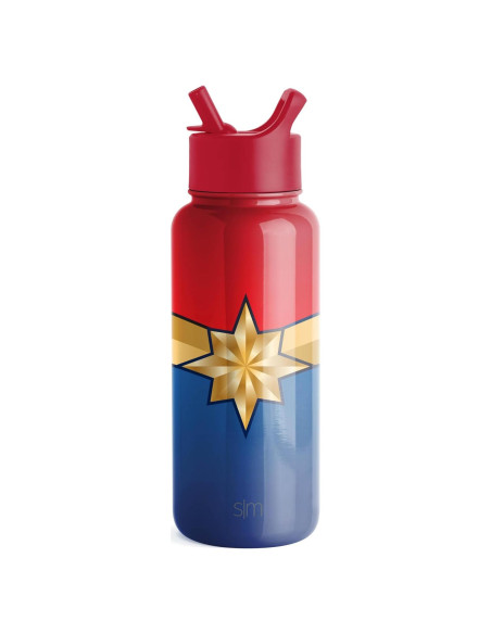 Botella de Agua Simple Modern 0.95L Capitán Marvel Aislada