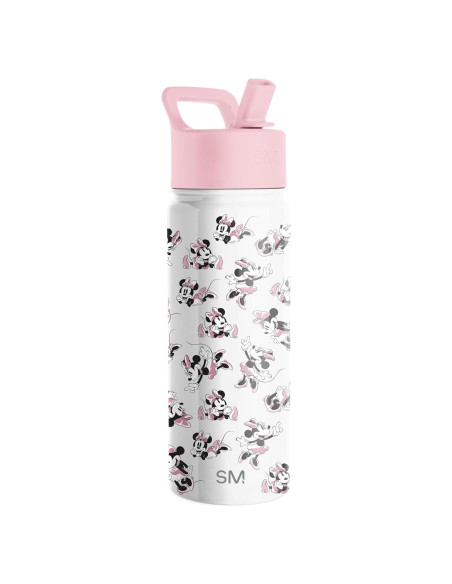 Botella de Agua Simple Modern Minnie Mouse 532ml con Pajita