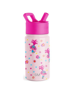 Botella de Agua Aislada Simple Modern Trolls 400ml con Popote