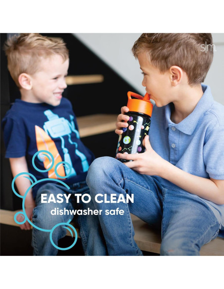 Botella de Agua Aislada Simple Modern Trolls 400ml con Popote