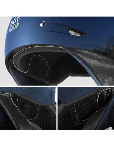 Casco Abierto GLX M14 para Motocicleta - Negro Mediano