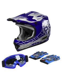 Casco Integral TCT-MOTORPARTS Niños Motocross Azul Grande