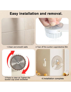 Ganchos de Soporte de Tapa Runhike para Pared, 2 Paquetes, Blanco Crema 2